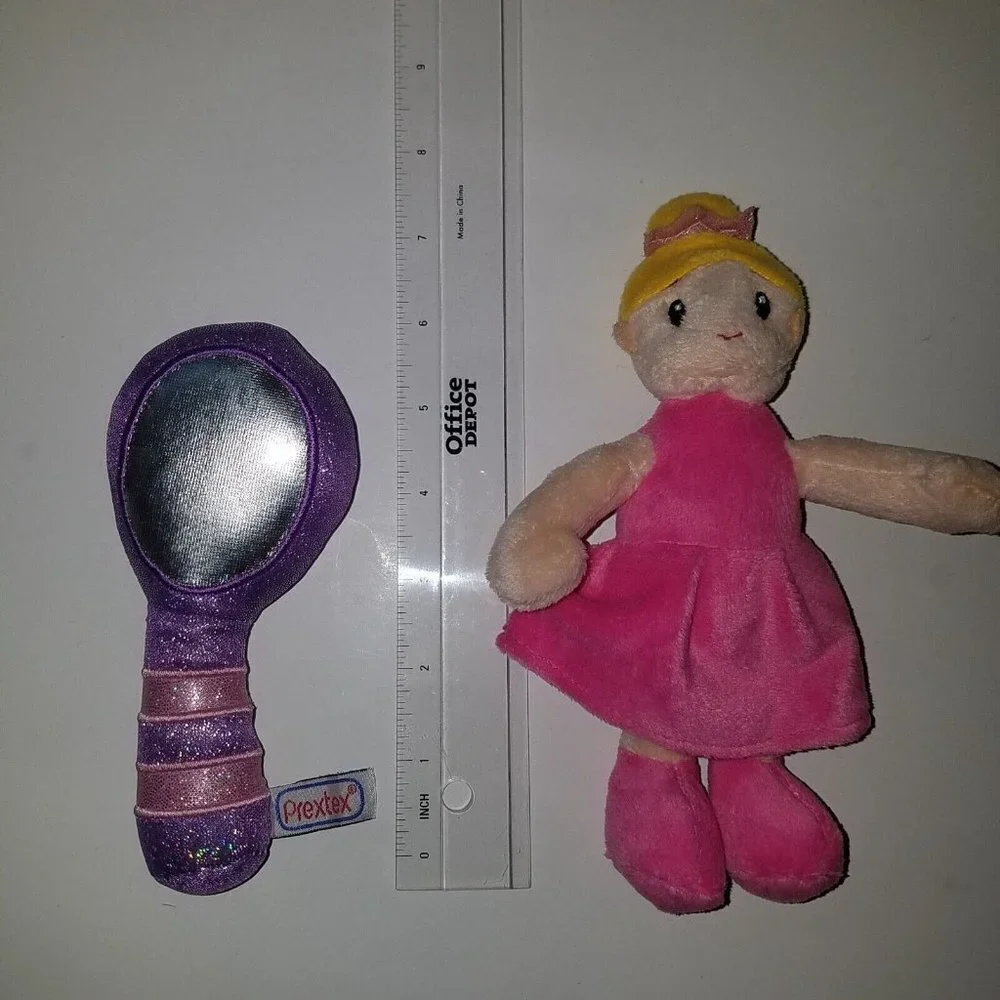 4 Prextex Plush Lot Pink Blond Girl Princess White Horse Mirror Star Wand